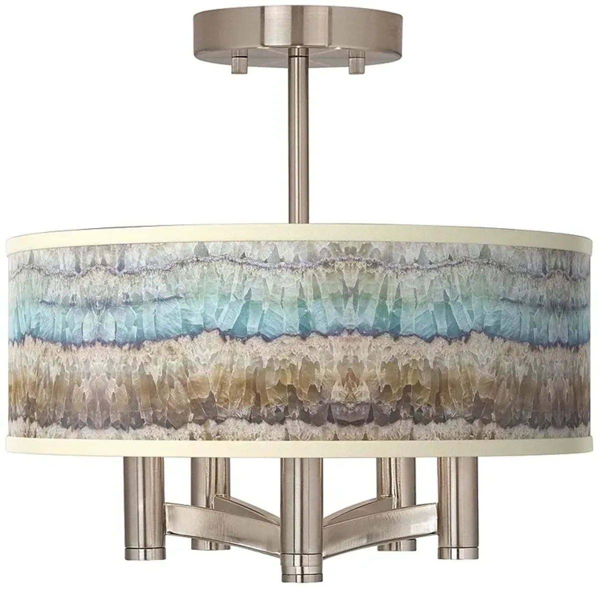 Giclee Glow Marble Jewel Ava 5-Light Nickel Ceiling Light