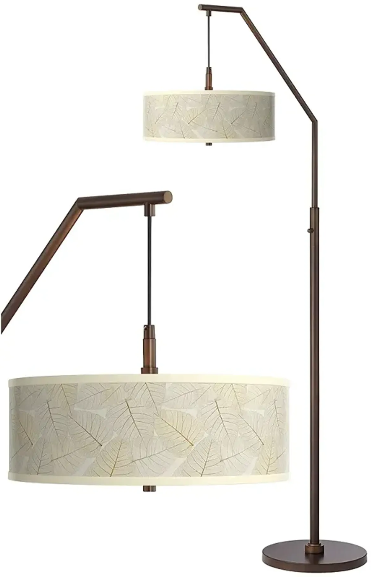 Fall Leaves Bronze Downbridge Arc Floor Lamp