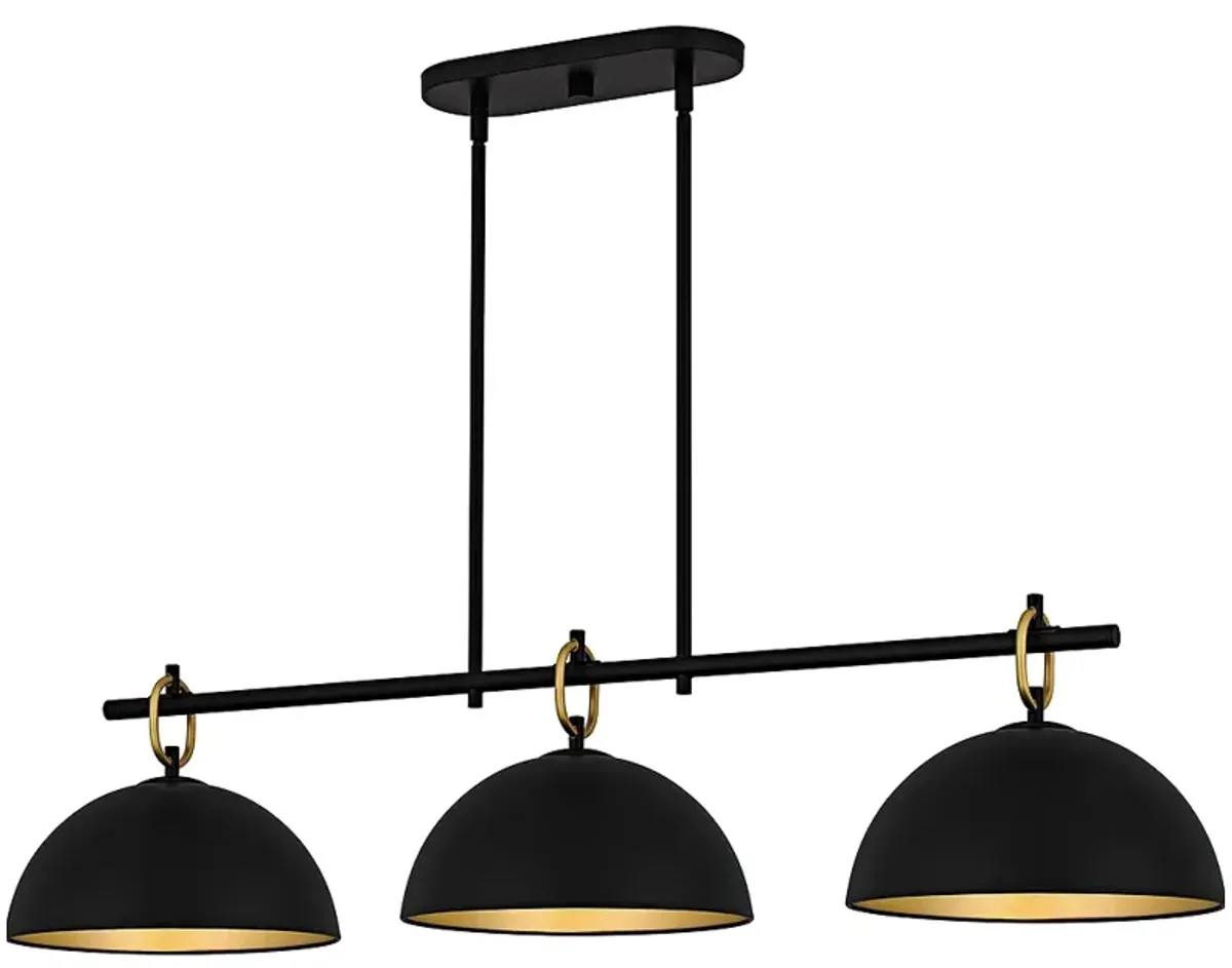 Cleo 3-Light Matte Black Linear Chandelier