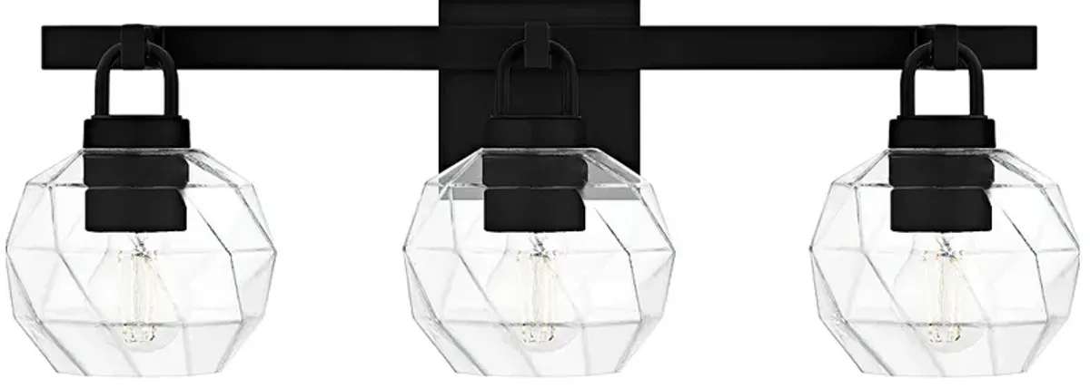 Quoizel Celina 24" Wide Matte Black 3-Light Bath Light