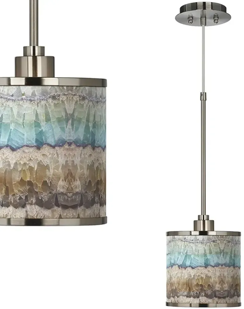 Marble Jewel 7" Wide Giclee Glow Modern Mini Pendant Light