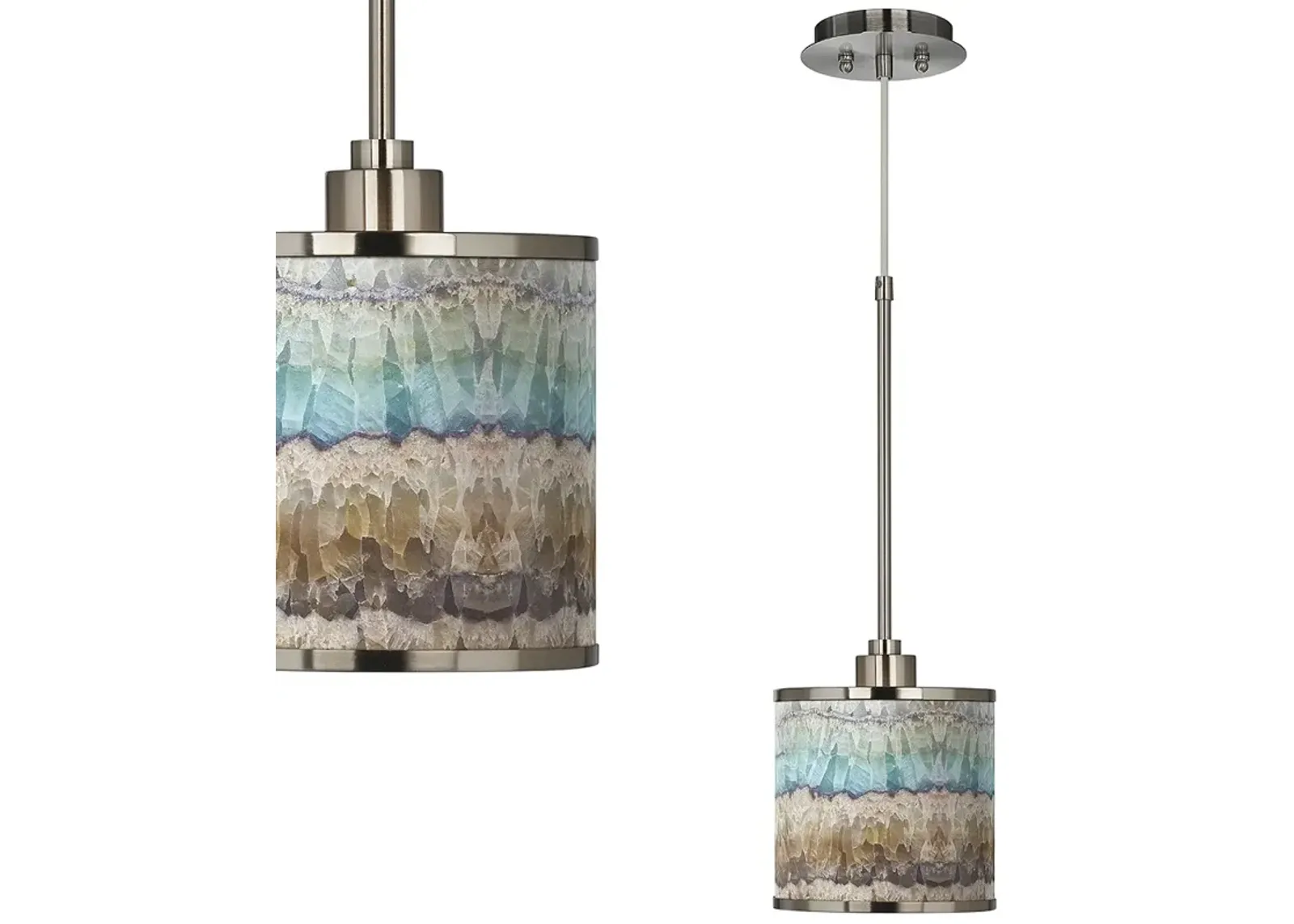 Giclee Glow Marble Jewel 7" Wide Modern Mini Pendant Light