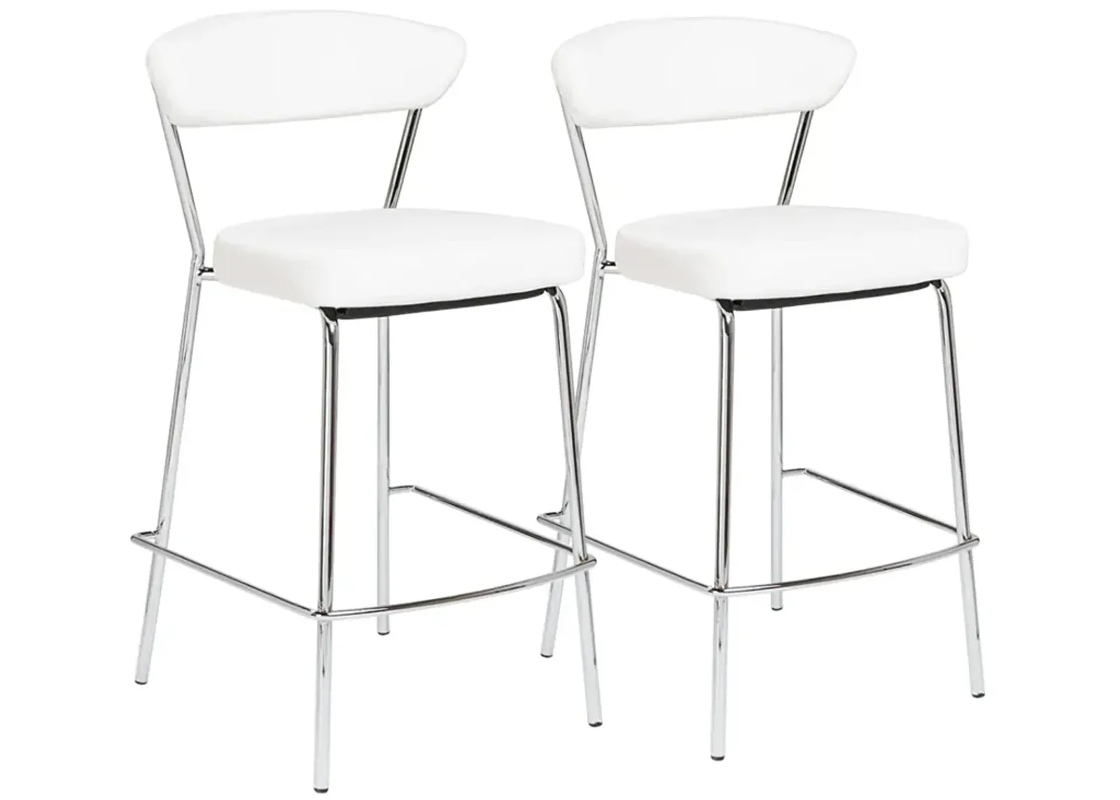 Draco 25 1/2" White Leatherette Counter Stools Set of 2