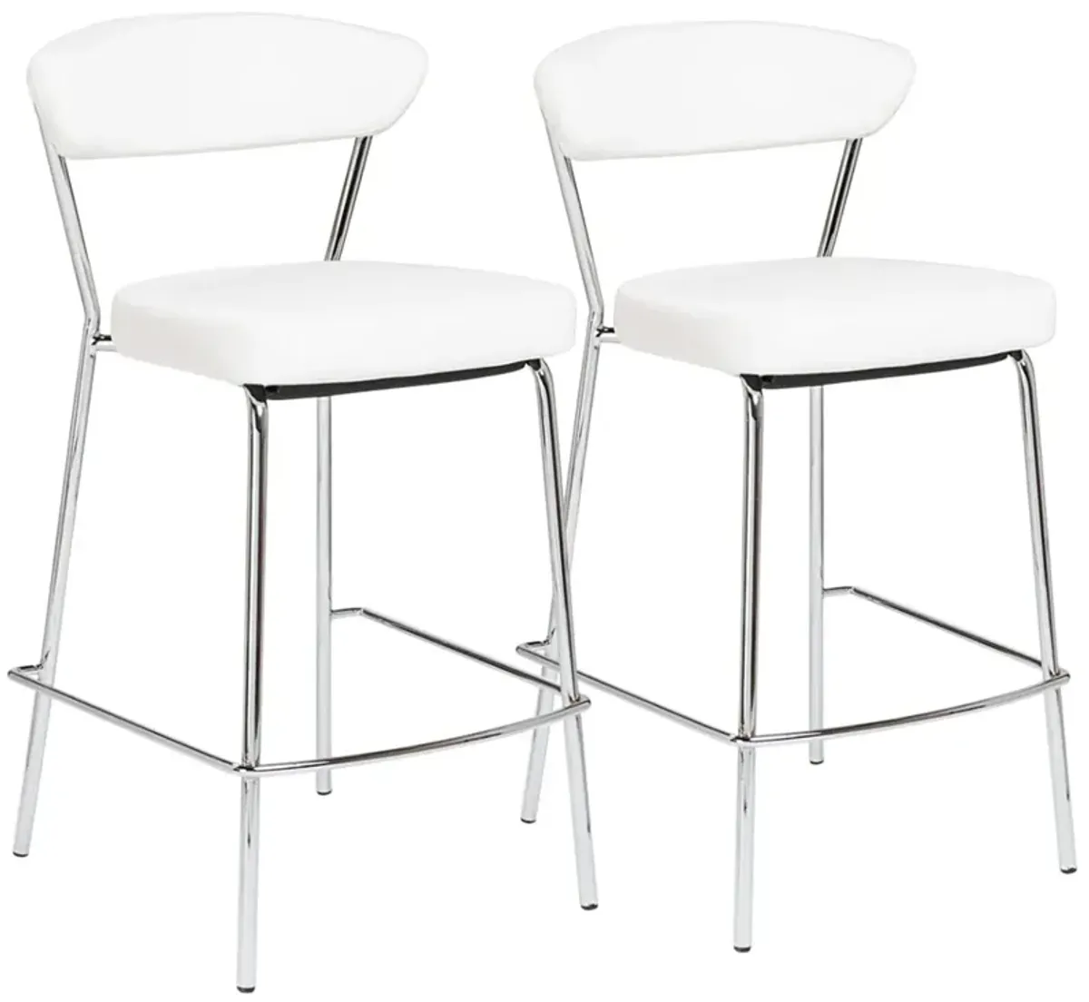 Draco 25 1/2" White Leatherette Counter Stools Set of 2