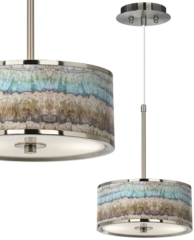 Giclee Glow 10 1/4" Wide Marble Jewel Shade CFL Modern Pendant Light