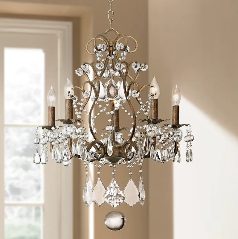 Vienna Full Spectrum Jolie 19 1/2" Crystal Beaded 5-Light Chandelier