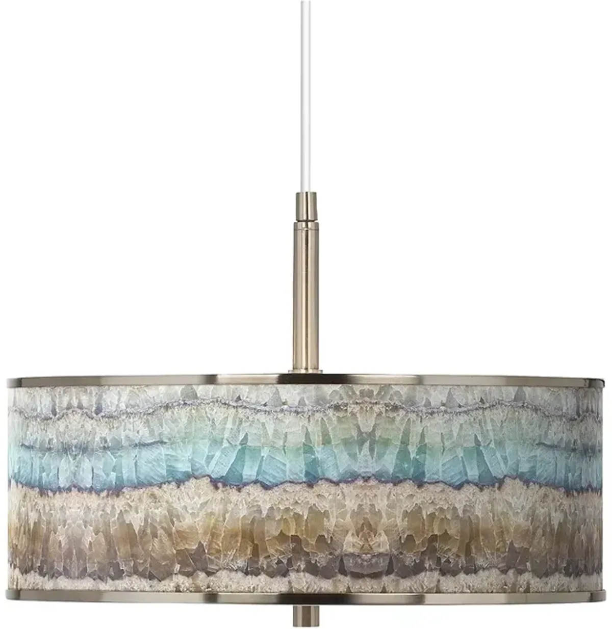 Giclee Glow Marble Jewel 16" Wide Coastal Modern Pendant Light