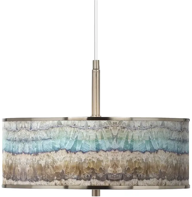 Giclee Glow Marble Jewel 16" Wide Coastal Modern Pendant Light