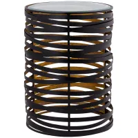 Merigold 16" Wide Black and Gold Iron Accent Table