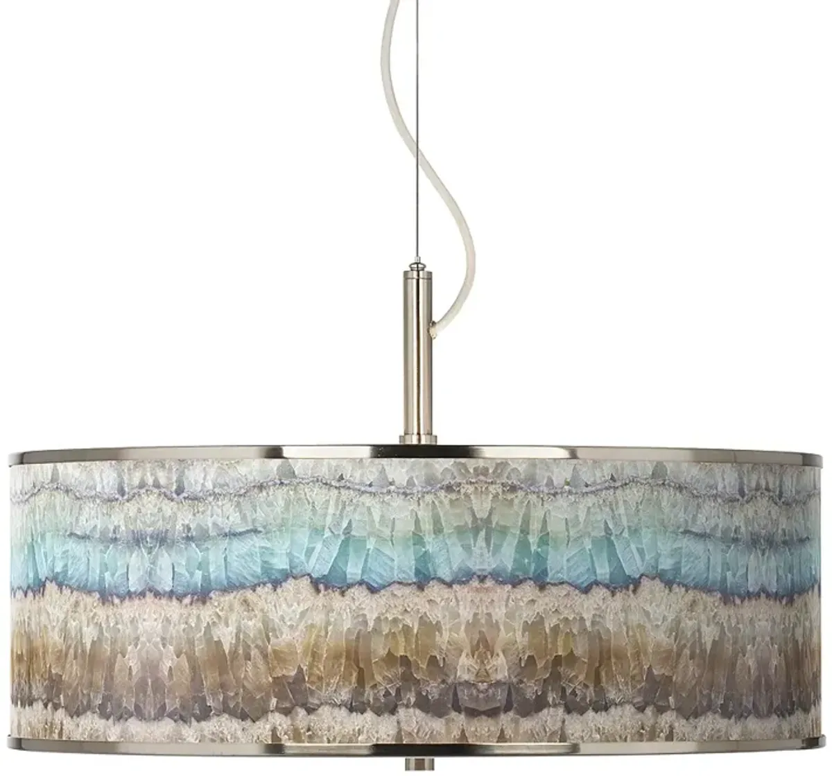 Giclee Glow 20" Wide Marble Jewel Drum Shade Pendant Light