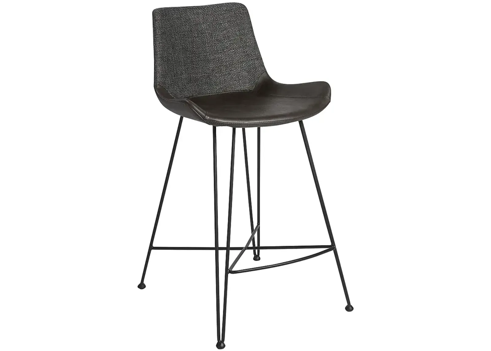 Alisa 25 1/2" Dark Gray Leather Counter Stool