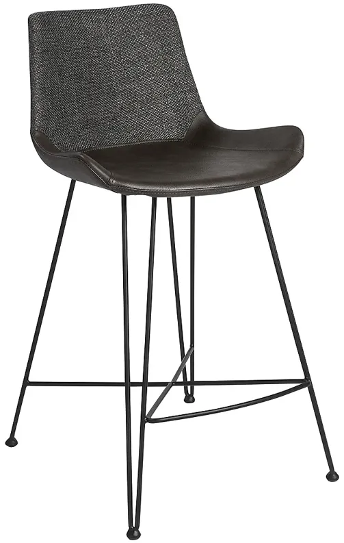 Alisa 25 1/2" Dark Gray Leather Counter Stool