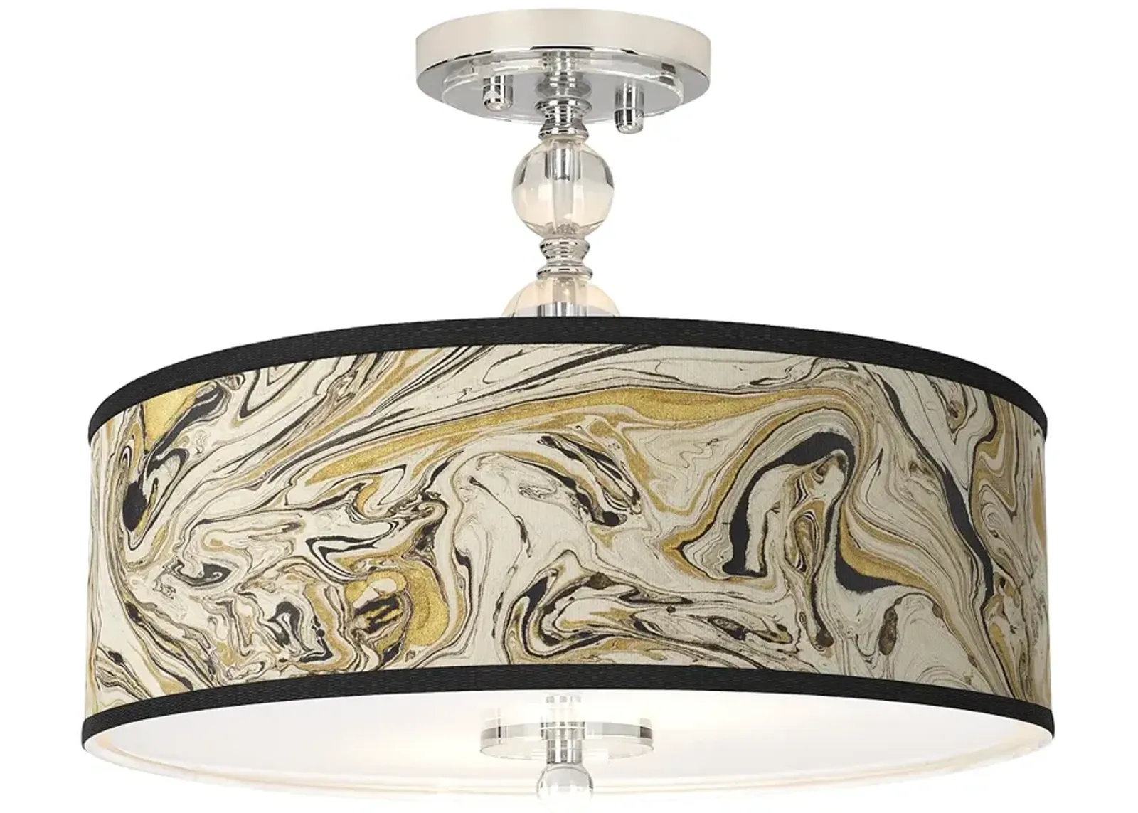 Venetian Marble Giclee 16" Wide Semi-Flush Ceiling Light