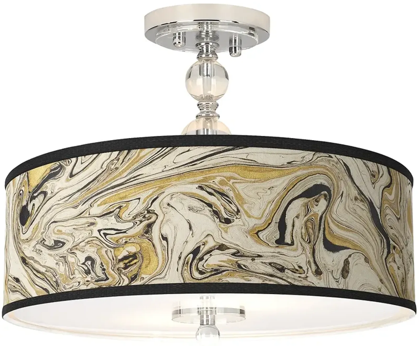 Venetian Marble Giclee 16" Wide Semi-Flush Ceiling Light