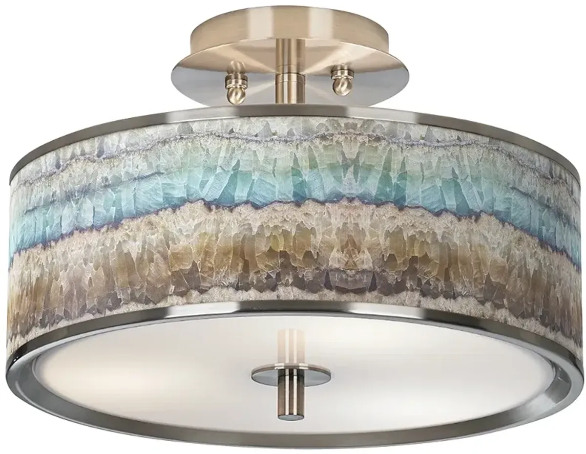 Giclee Glow Marble Jewel 14" Wide Ceiling Light