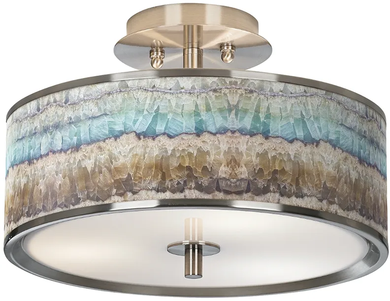 Giclee Glow Marble Jewel 14" Wide Ceiling Light