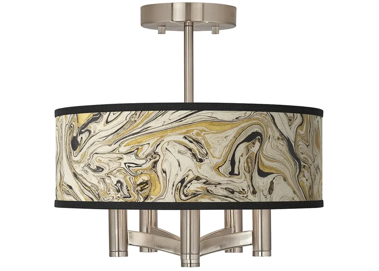 Venetian Marble Ava 5-Light Nickel Ceiling Light