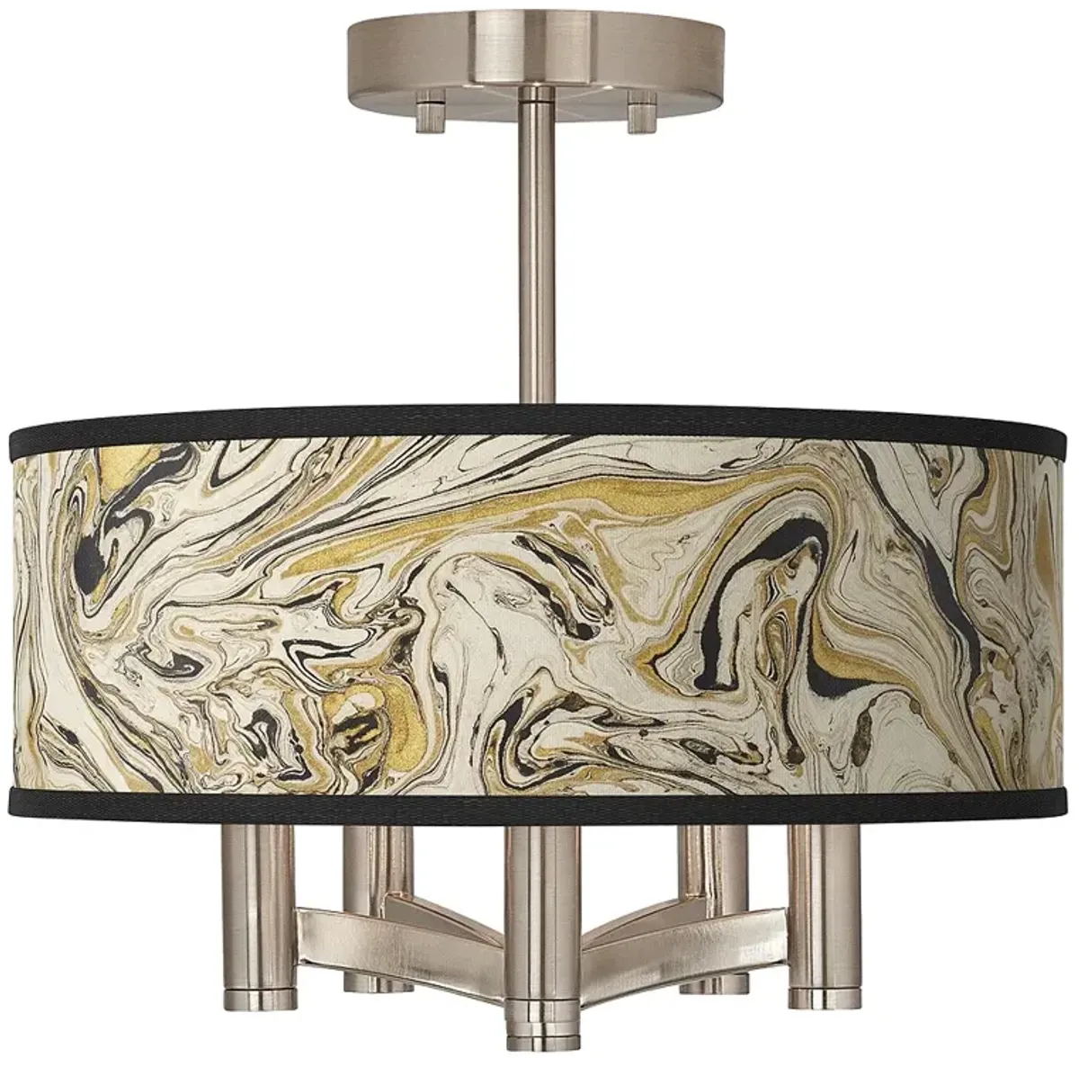 Venetian Marble Ava 5-Light Nickel Ceiling Light