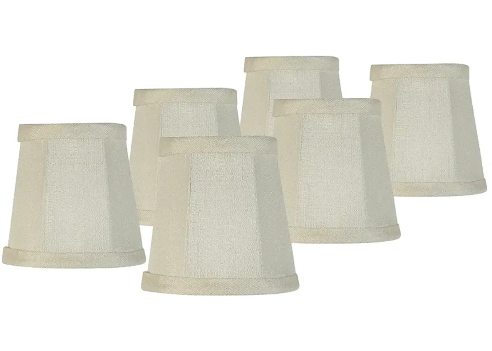 Imperial Collection Creme Fabric Lamp Shades 3x4x4 (Clip-On) Set of 6