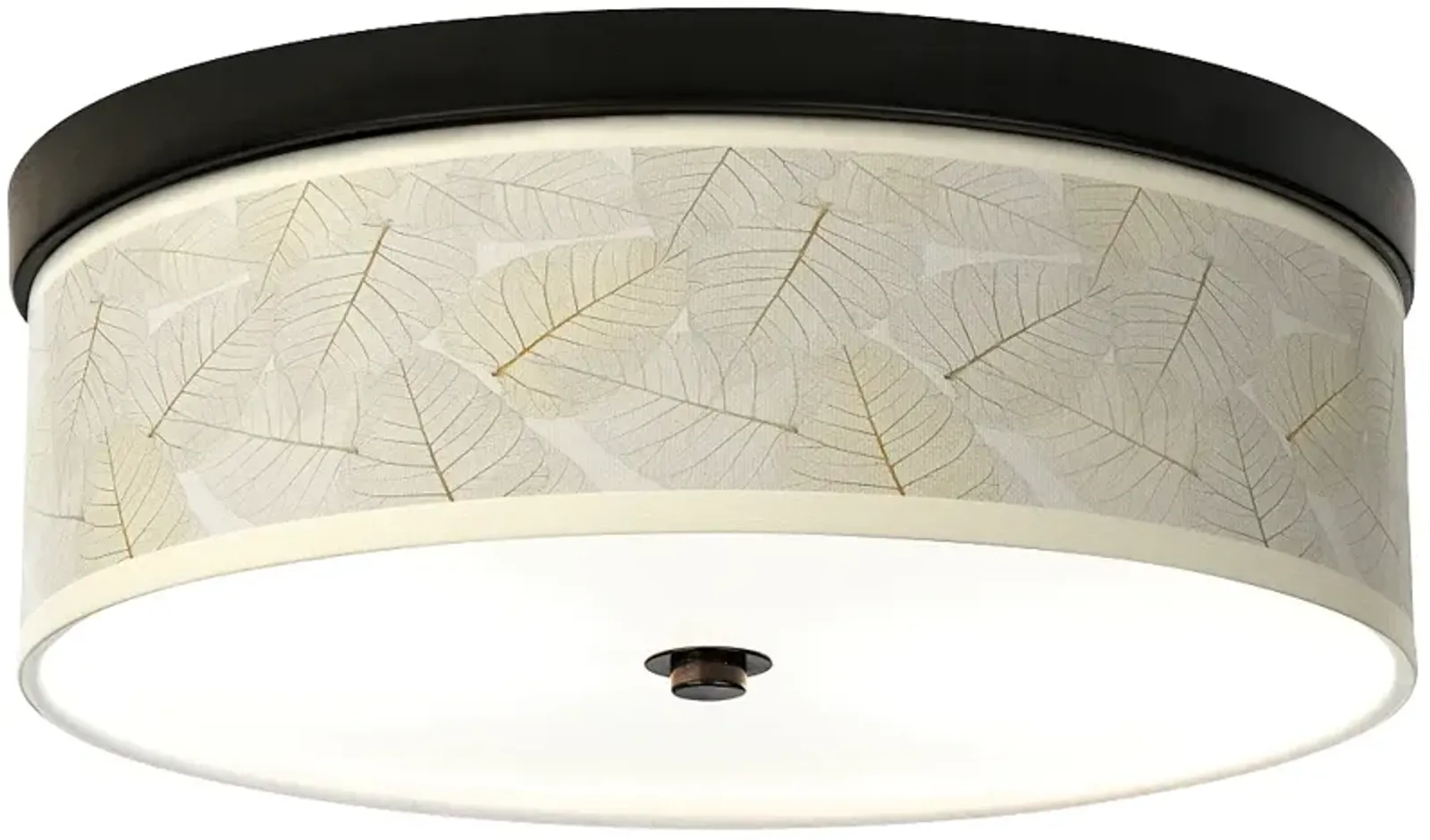 Giclee Gallery Fall Leaves Pattern 14" Wide Bronze LED Ceiling Light