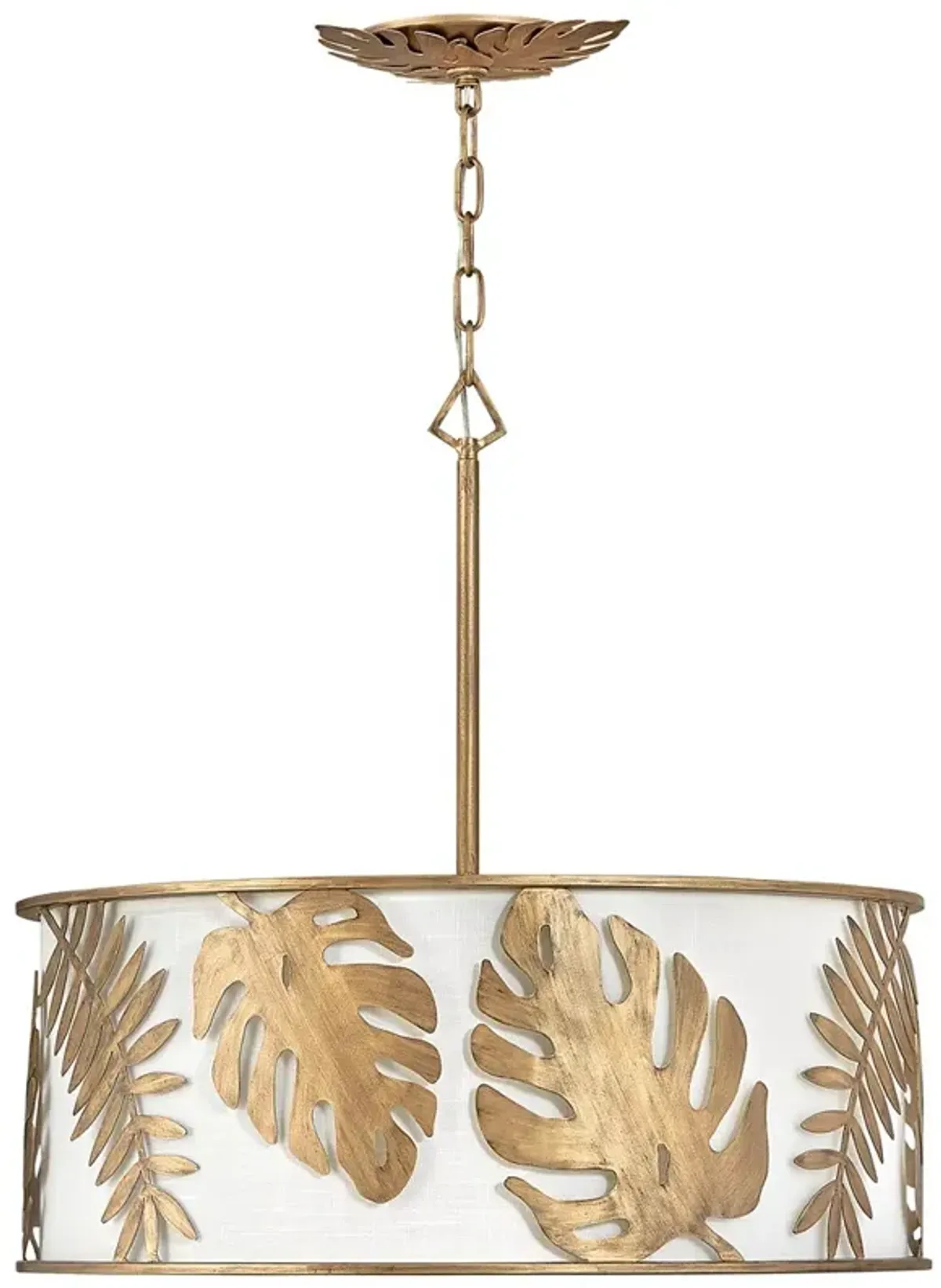 Fredrick Ramond Botanica 25" Wide Burnished Gold Drum Chandelier