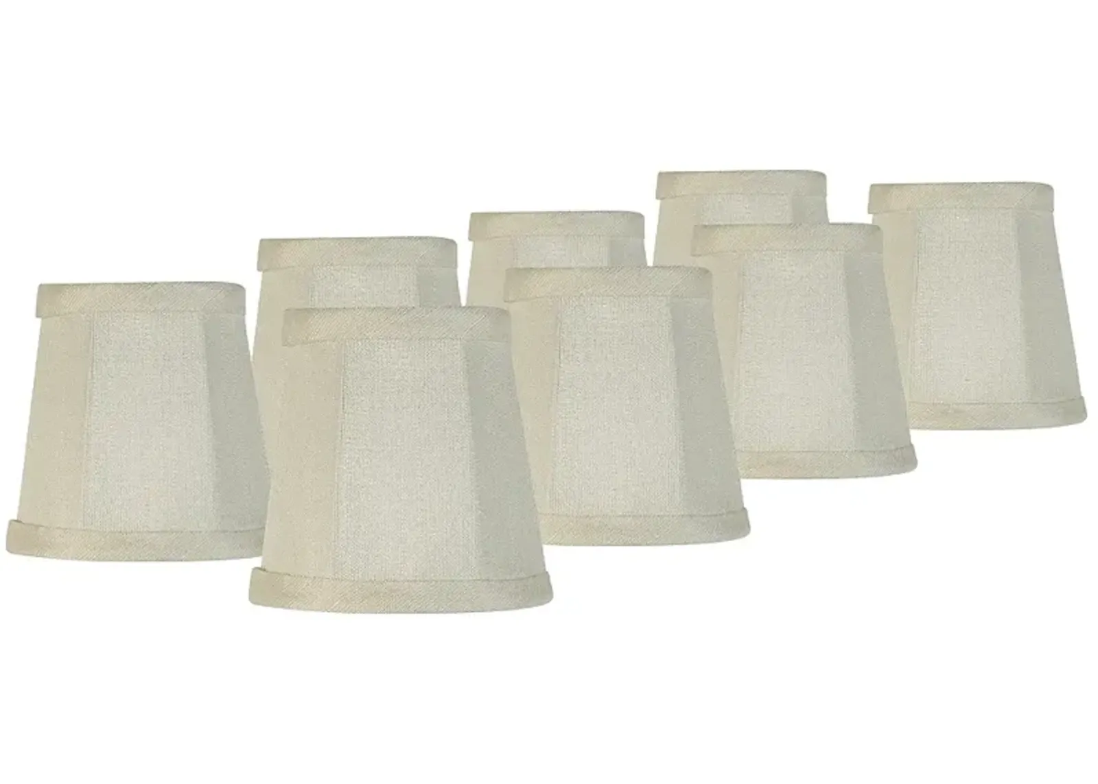 Imperial Collection Creme Fabric Lamp Shades 3x4x4 (Clip-On) Set of 8