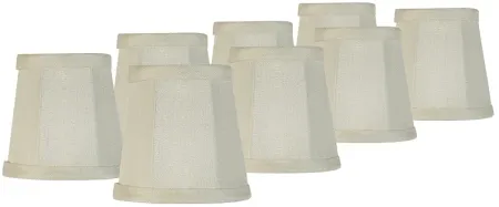 Imperial Collection Creme Fabric Lamp Shades 3x4x4 (Clip-On) Set of 8