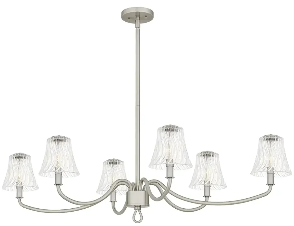 McKinney 6-Light Brushed Nickel Linear Chandelier