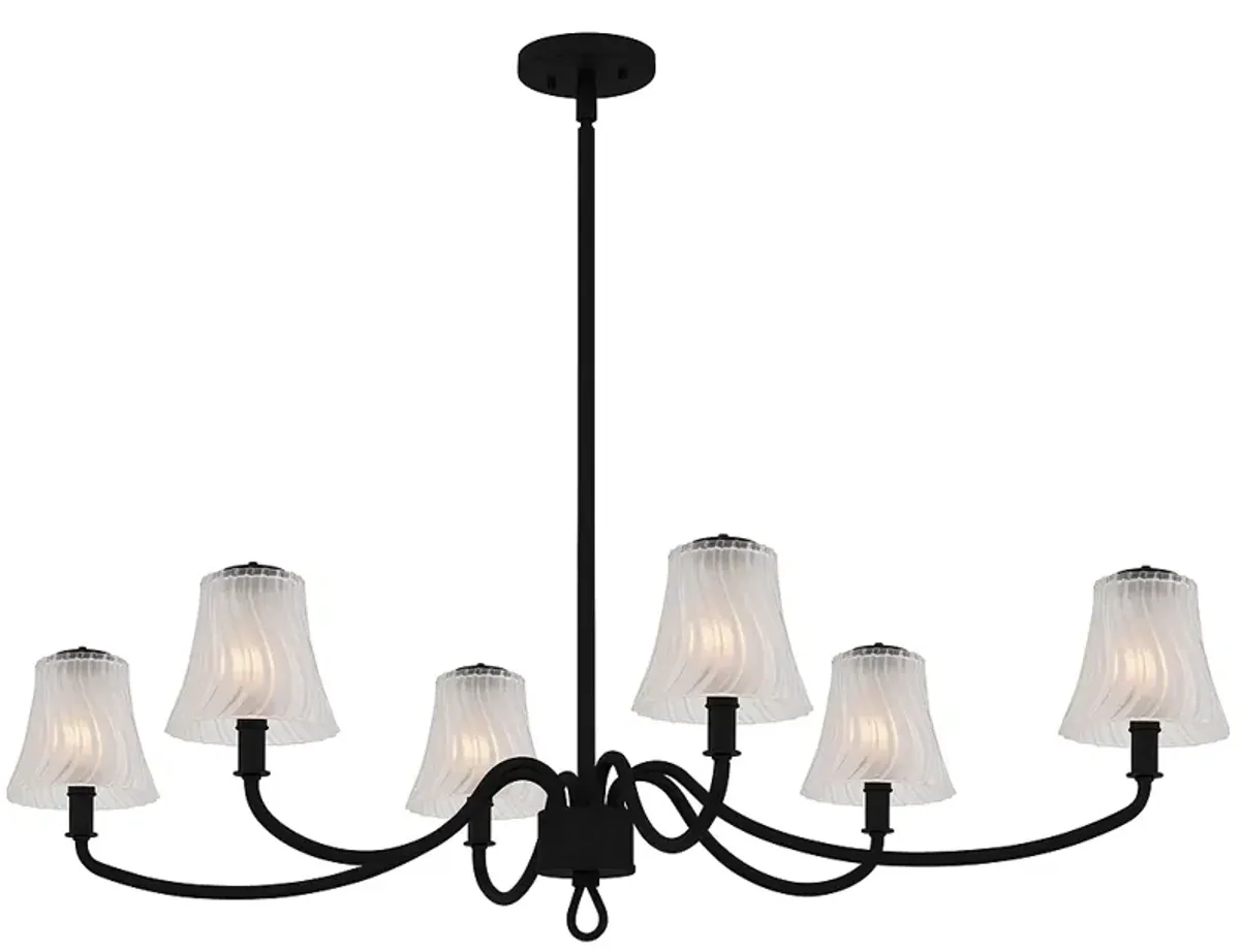 McKinney 6-Light Matte Black Linear Chandelier