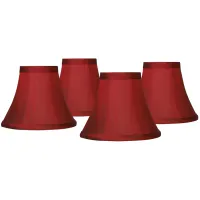 Deep Red Small Bell Clip Lamp Shades 3x6x5 (Clip-On) Set of 4