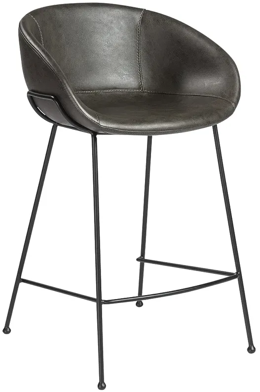 Zach 25 1/2" Dark Gray Leatherette Counter Stool