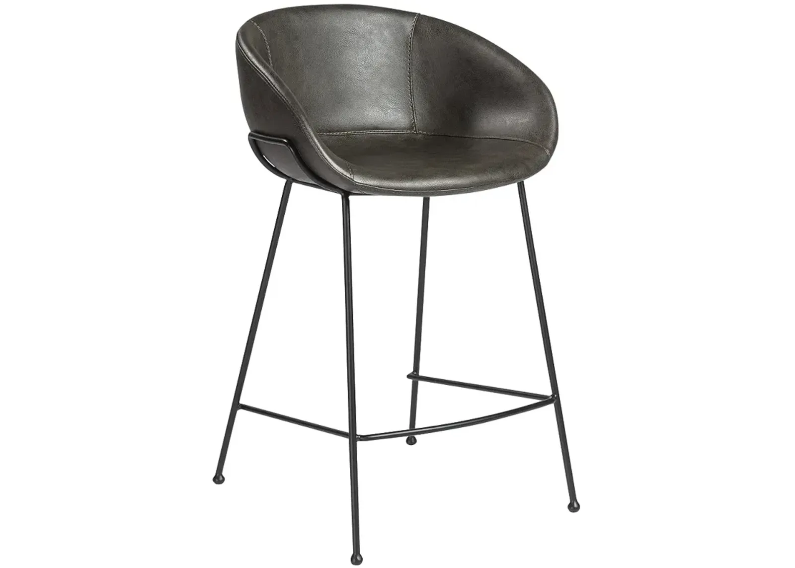 Zach 25 1/2" Dark Gray Leatherette Counter Stool