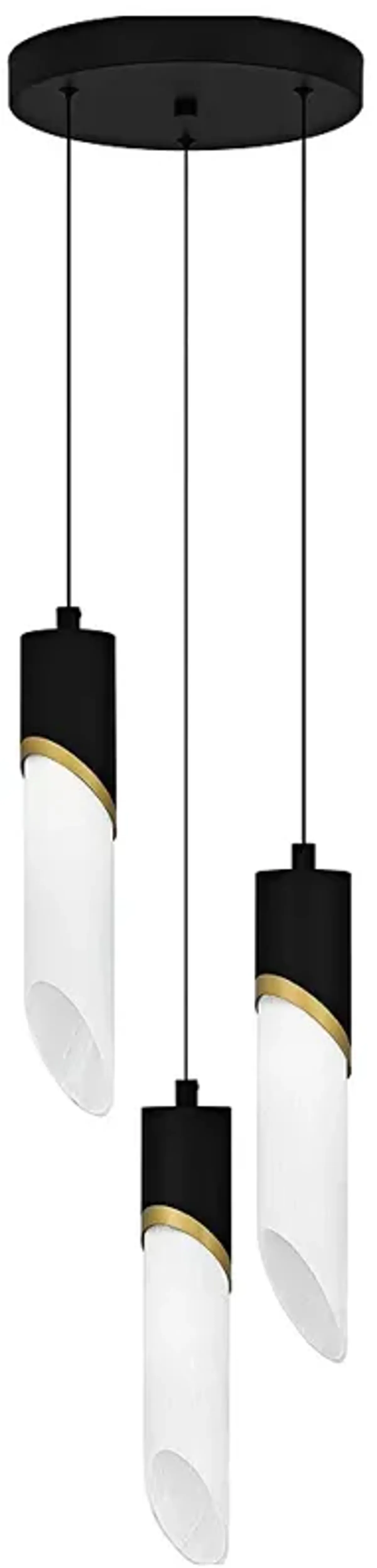 Alys 3-Light Integrated LED Matte Black Pendant