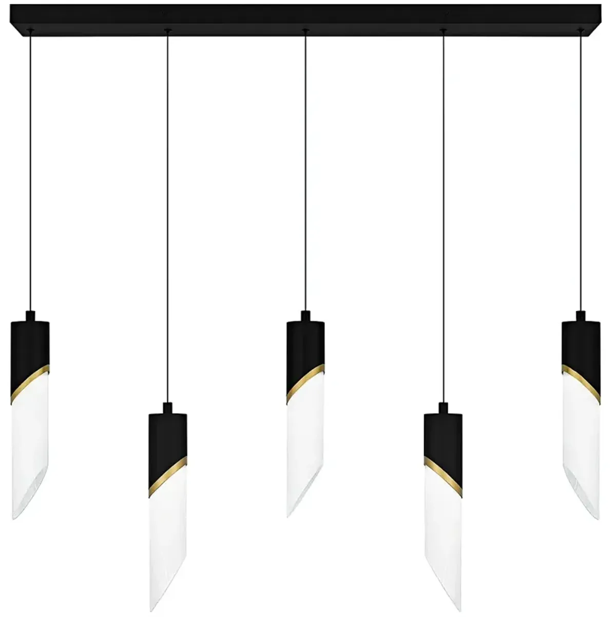 Alys 2-Light Integrated LED Matte Black Linear Chandelier