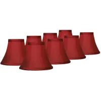 Deep Red Small Bell Clip Lamp Shades 3x6x5 (Clip-On) Set of 8