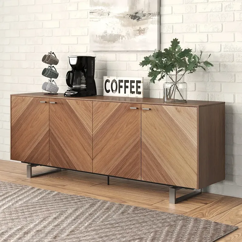 Alvarado 78 3/4" Wide American Walnut Wood 4-Door Sideboard