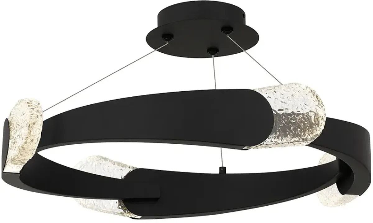 Saffron Integrated LED Matte Black Semi-Flush Mount
