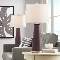 Color Plus Leo 29 1/2" Poetry Plum Purple Table Lamps Set of 2