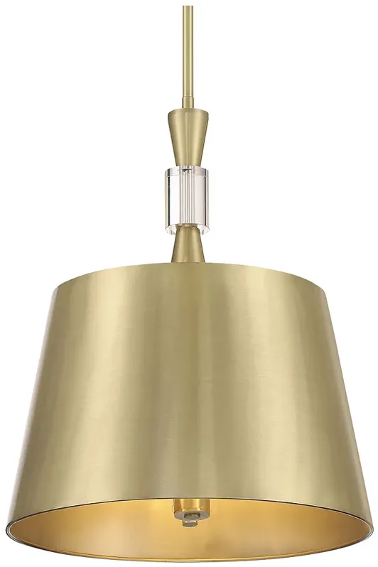 Metropolitan Baratti 3-Light Soft Brass Pendant with Soft Brass Metal Shade