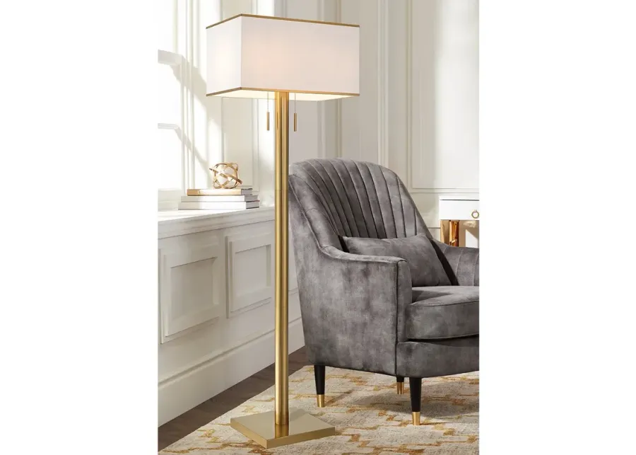 Possini Euro Bolivar 72" Oversized 2-Light Warm Gold Floor Lamp