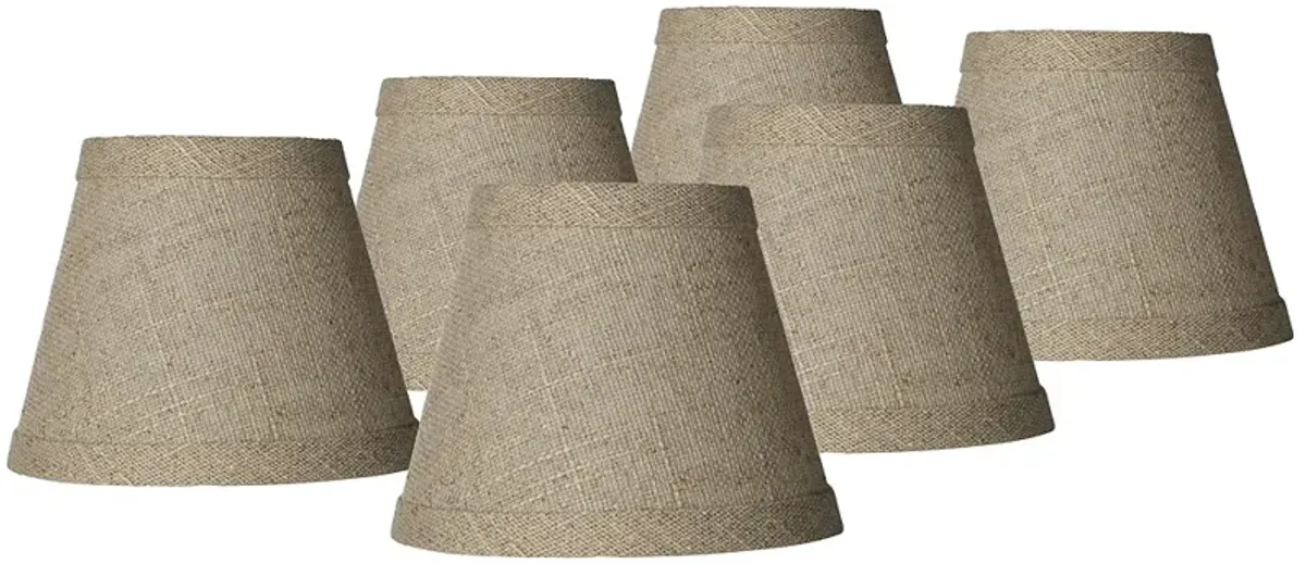 Fine Burlap Empire Clip Shades 3x5x4 (Clip-On) Set of 6