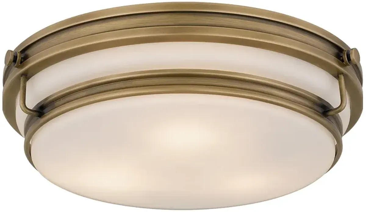 Grafton 3-Light Weathered Brass Flush Mount