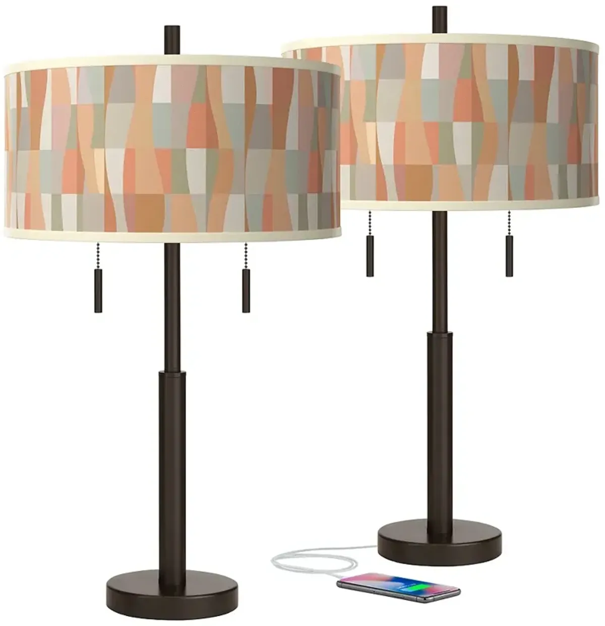 Sedona Robbie Bronze USB Table Lamps Set of 2