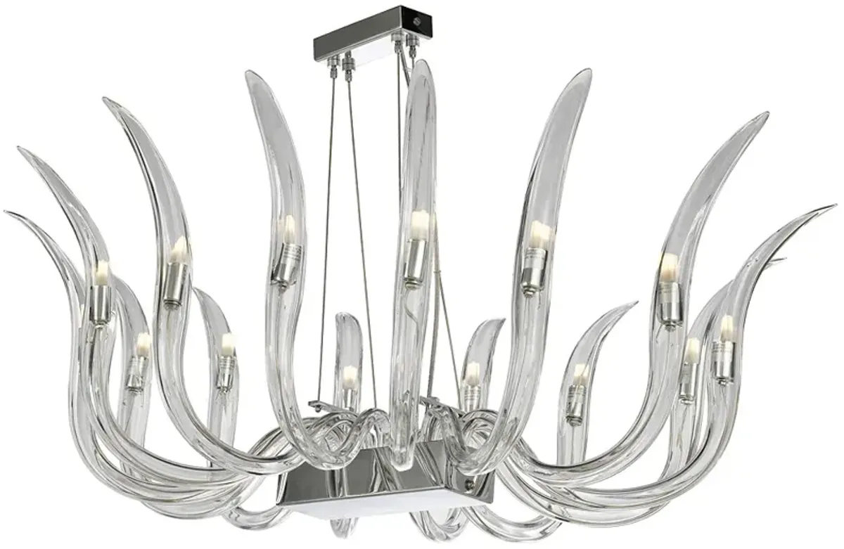 Metropolitan Cisne 14-Light Polished Nickel Pendant with Crystal Shade