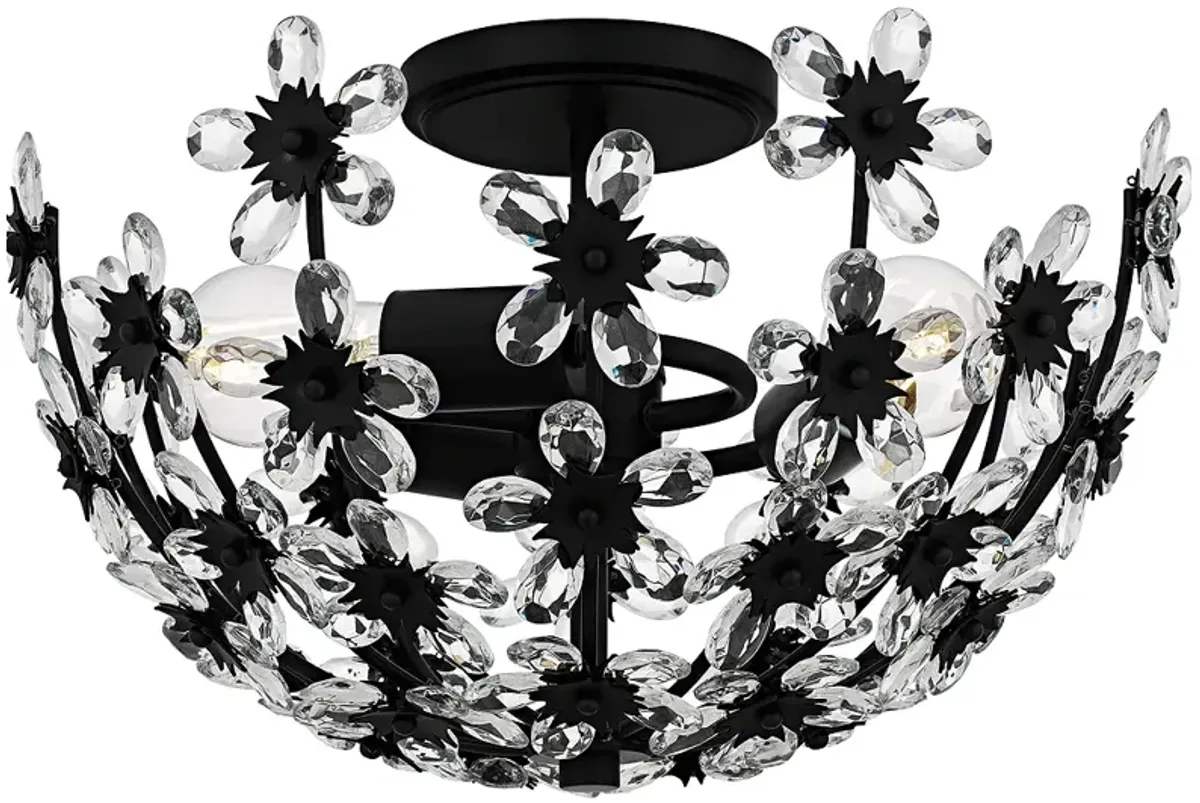 Rosemary 3-Light Matte Black Semi-Flush Mount