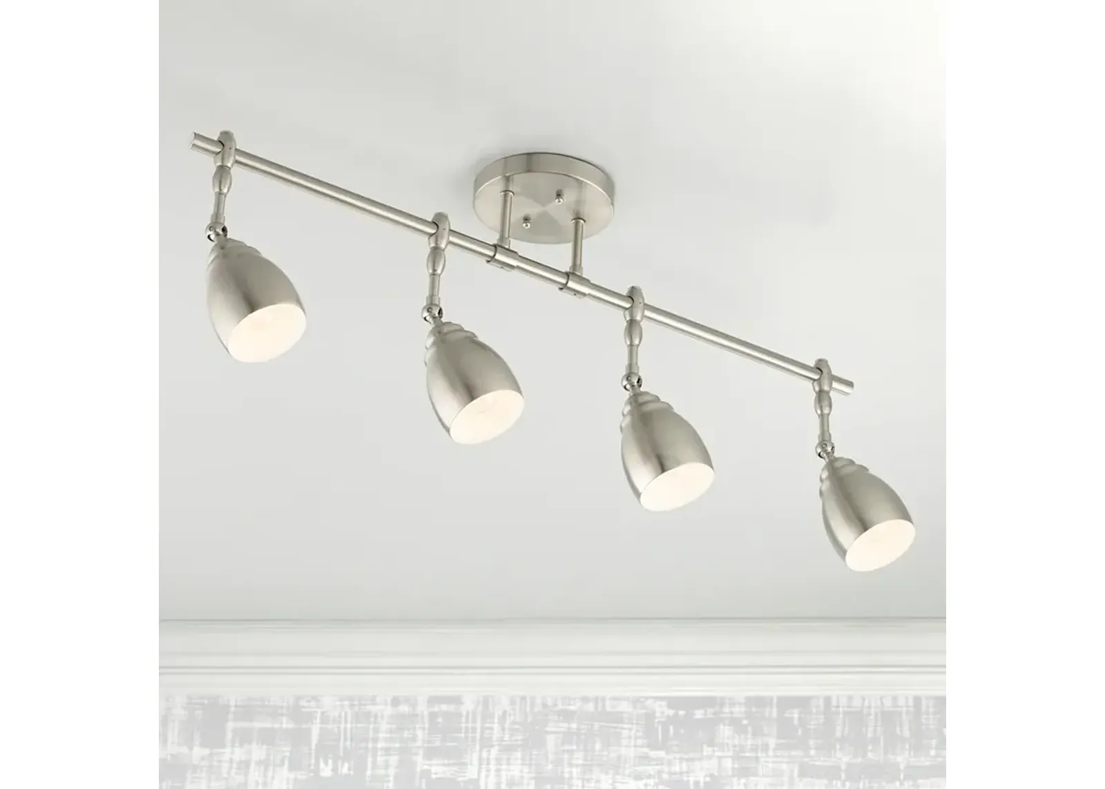 Pro Track Elm Park Brushed Nickel 4-Light ceiling or wall Track Kit