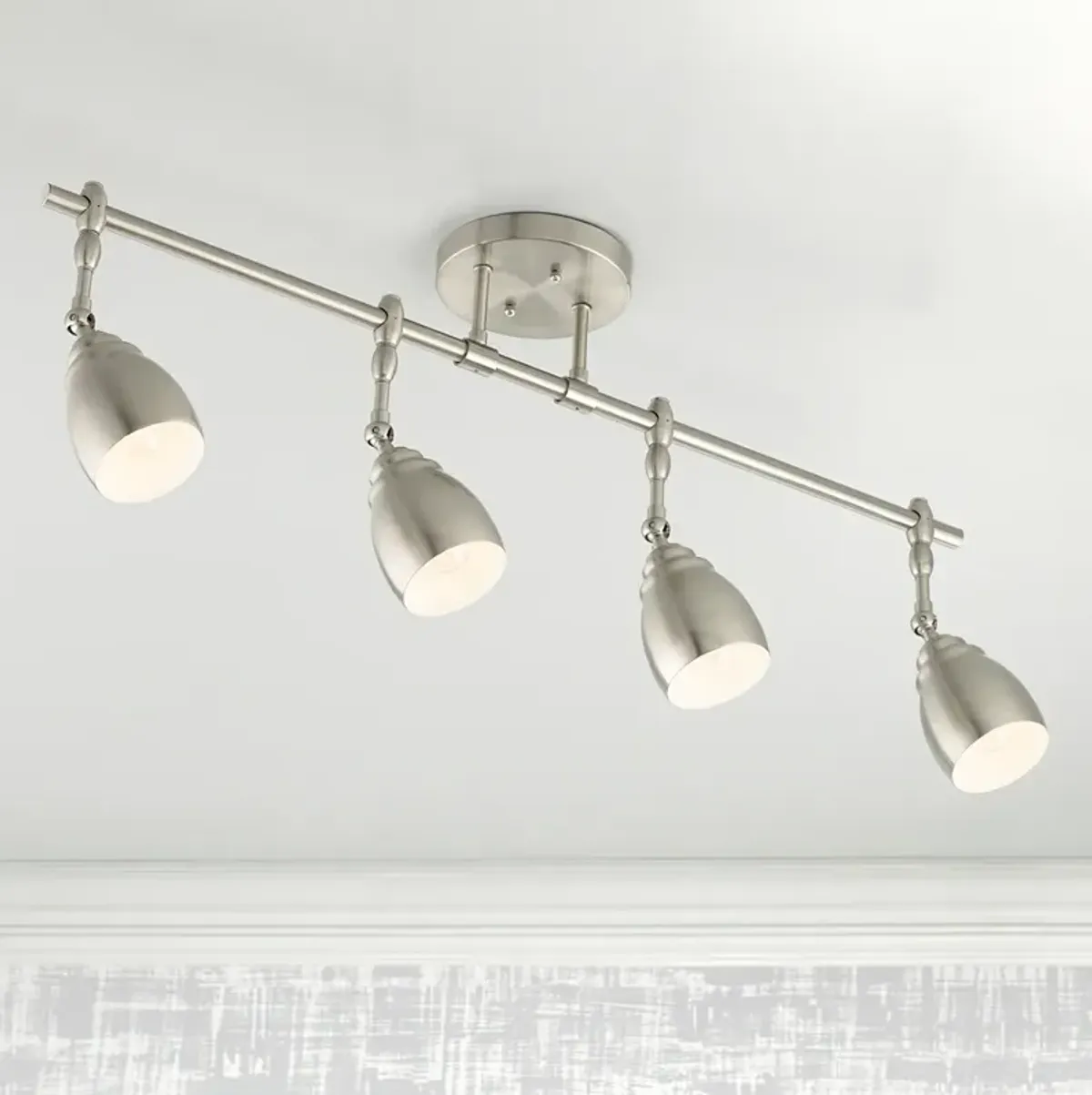 Pro Track Elm Park Brushed Nickel 4-Light ceiling or wall Track Kit