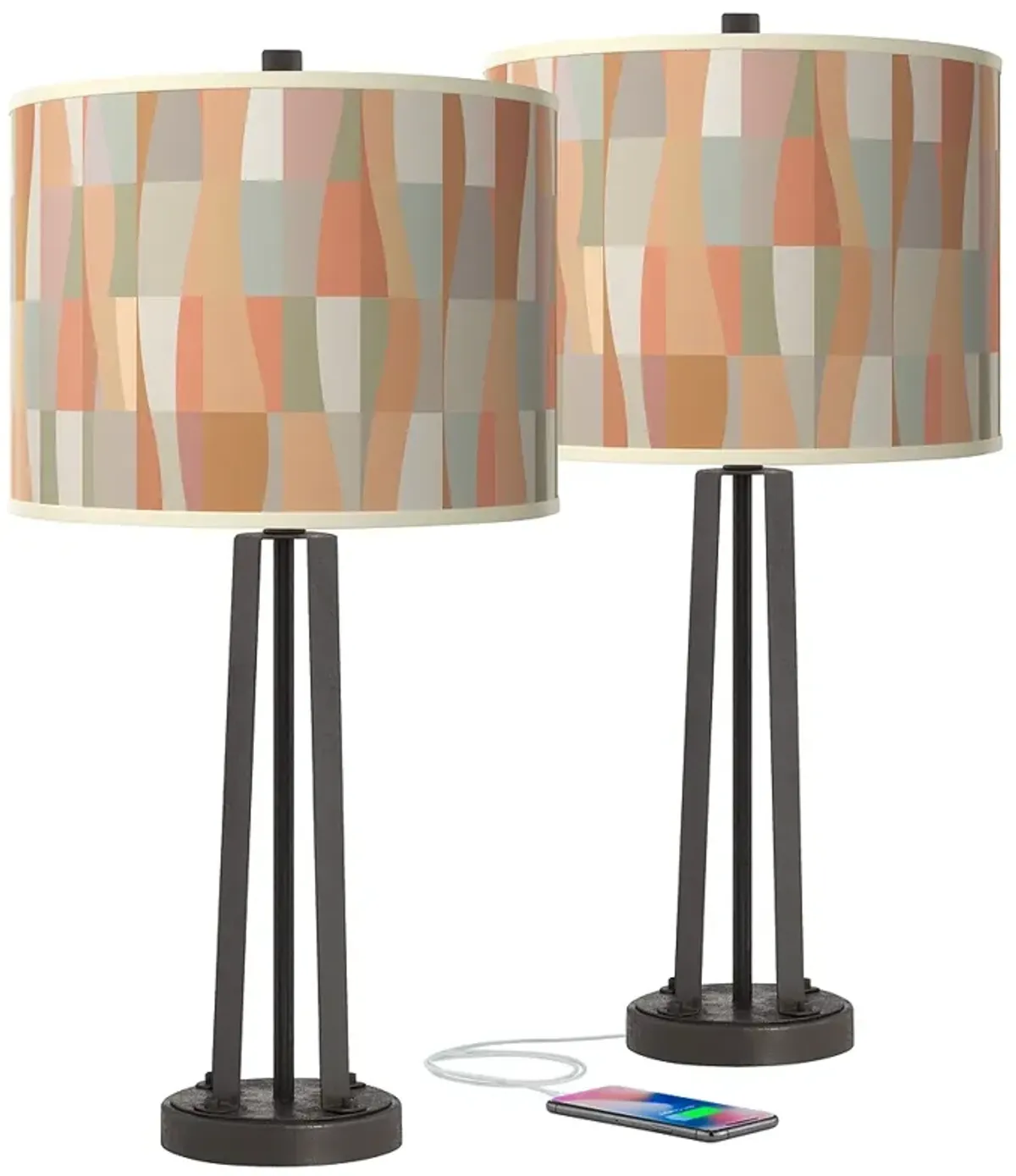 Sedona Susan Dark Bronze USB Table Lamps Set of 2