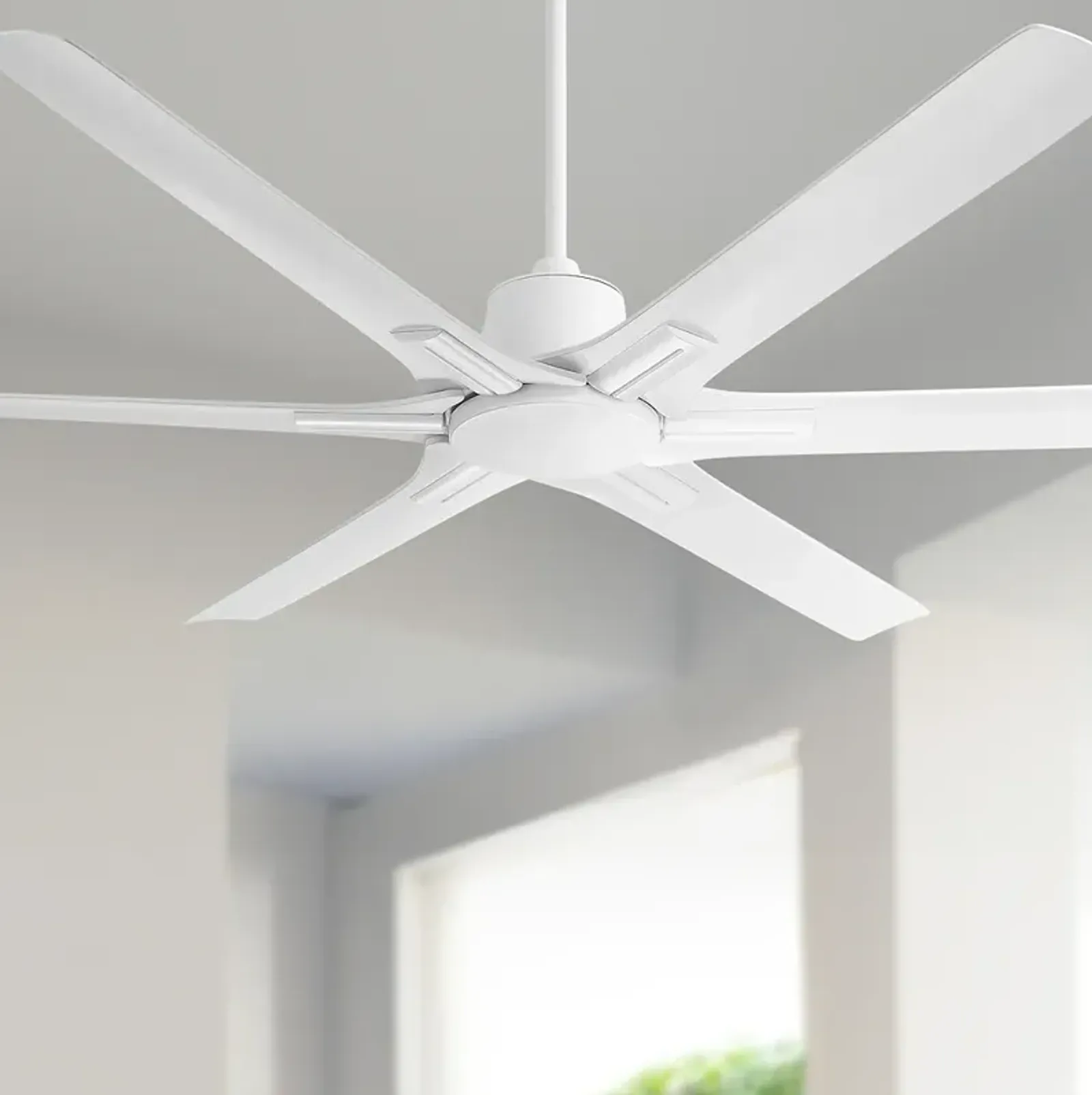 60" Casa Vieja X-Force Matte White Damp Rated Ceiling Fan with Remote