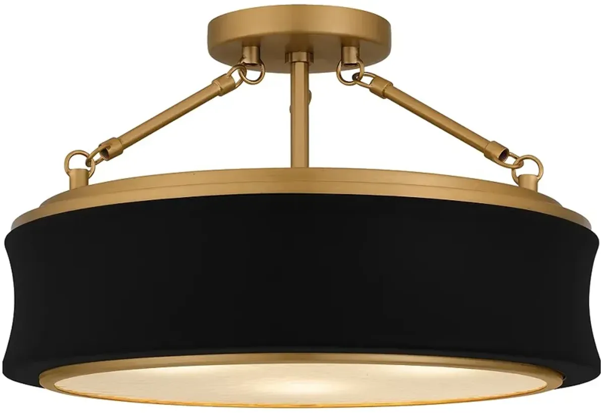 Dylan 3-Light Matte Black Semi-Flush Mount